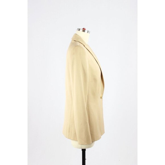 Vintage 90's VALENTINO ROMA Tan Gabardine Twill Slim Fit Blazer, Size 42/8 - Picture 2 of 15